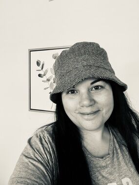 Vintage 90s J.crew brown Herringbone Tweed Bucket Hat wool Blend